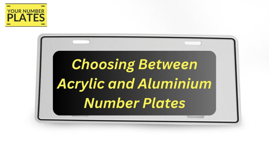 Compare acrylic and aluminium number plates in durability, style, and legality. Discover pros and cons to choose the right plate for your vehicle.