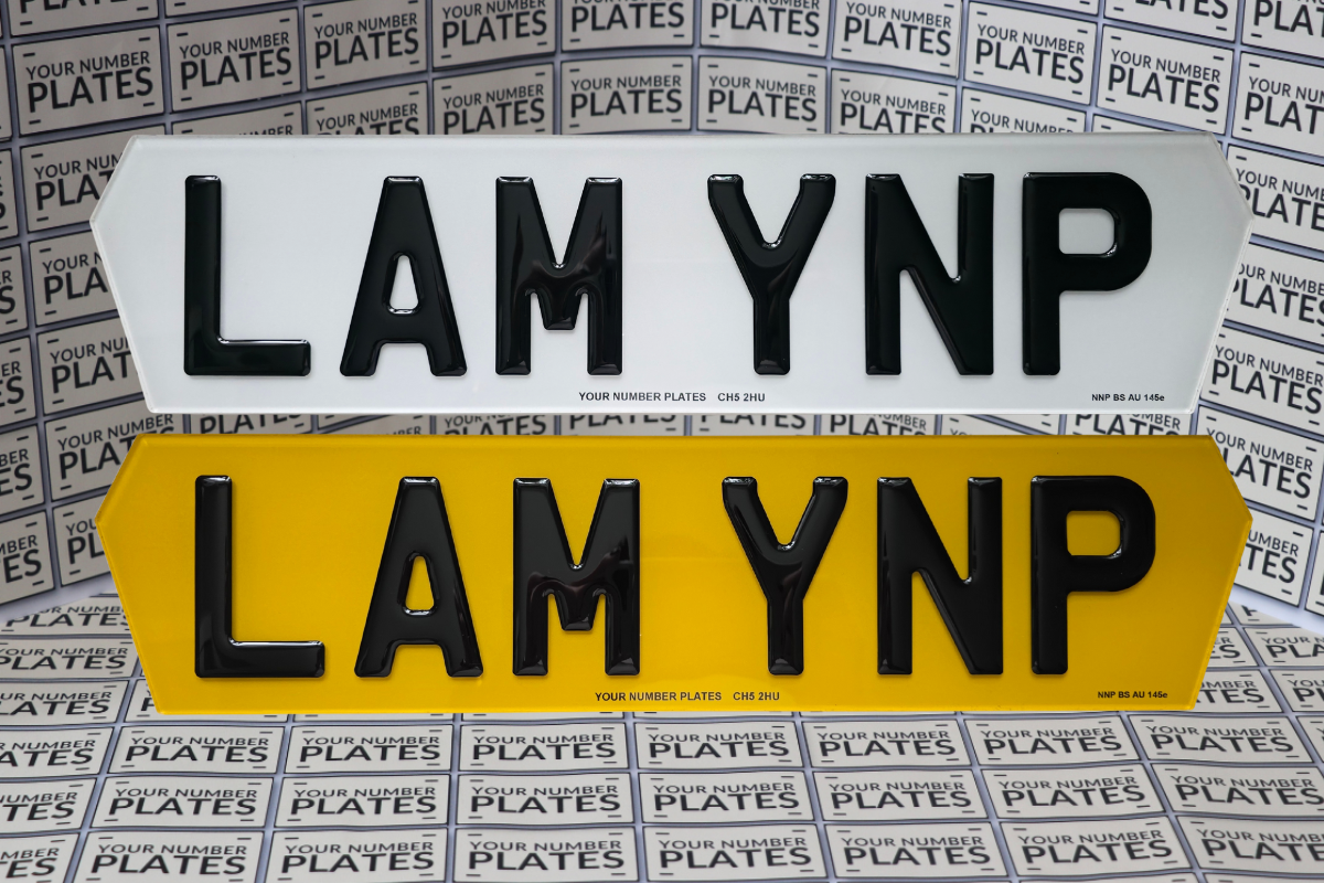3D Gel Lambo Style Number Plates Set 460x111mm 6 Digits