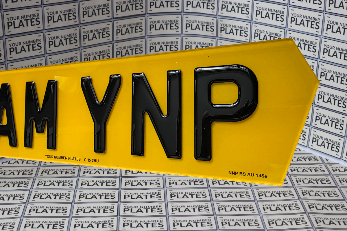 3D Gel Lambo Style Number Plates Set 460x111mm 6 Digits