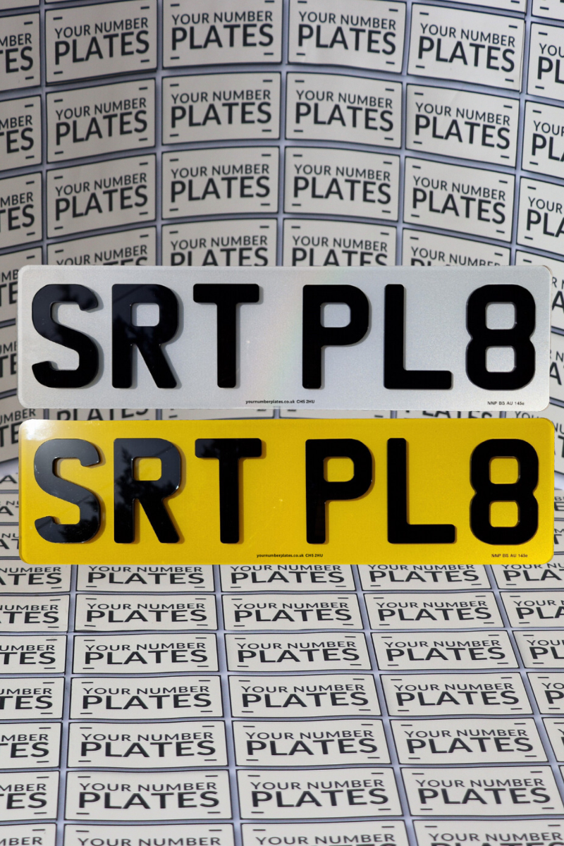 4D short plates 6 digit 406x111 mm DVLA road legal acrylic number plates front and rear pair
