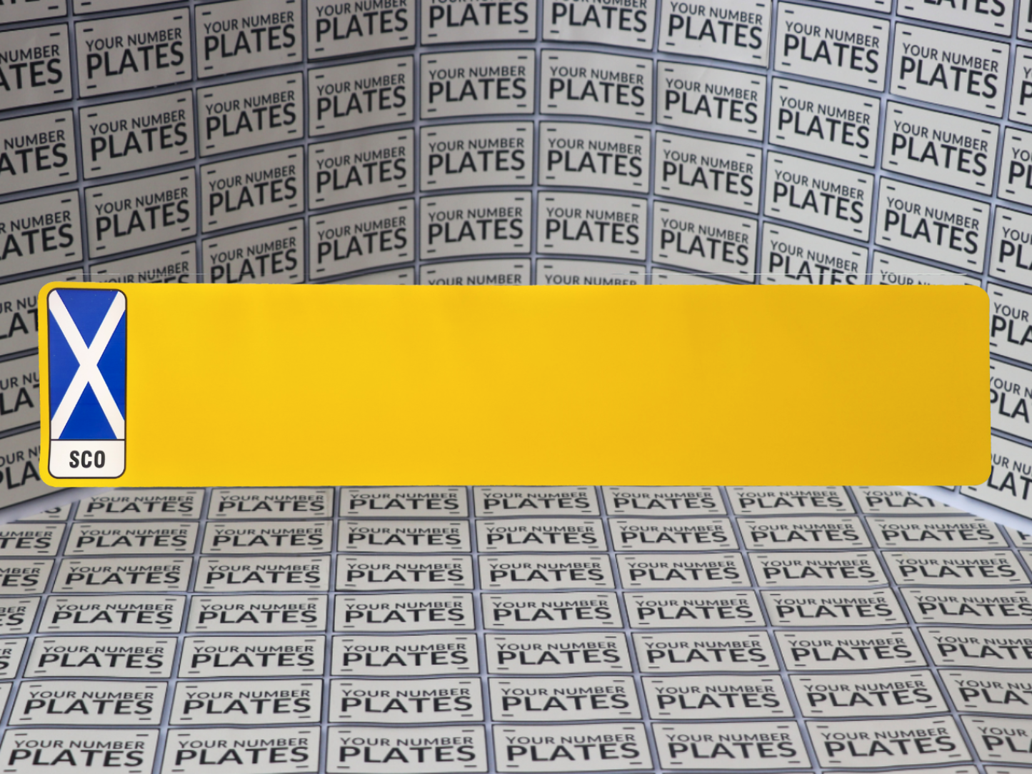 Yellow Nikkalite reflective backing with Scotland flag identifier