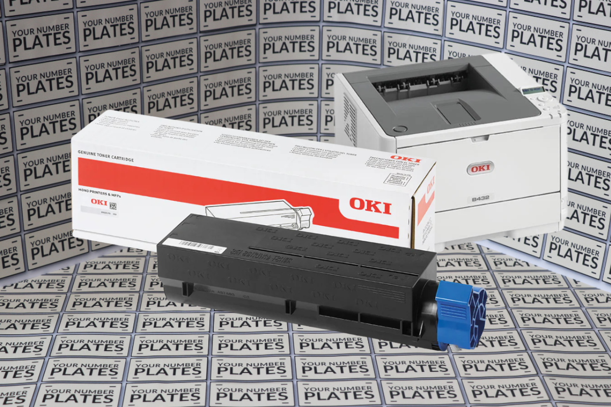 OKI B432 7000 page black toner cartridge for trade number plate printer supplies