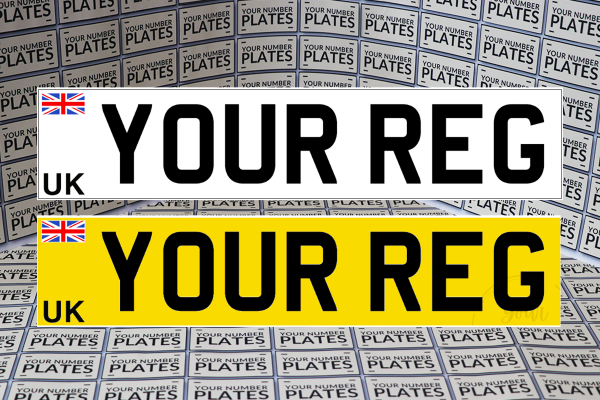 DVLA compliant Uk Travel flag number plates 520x111mm - road legal