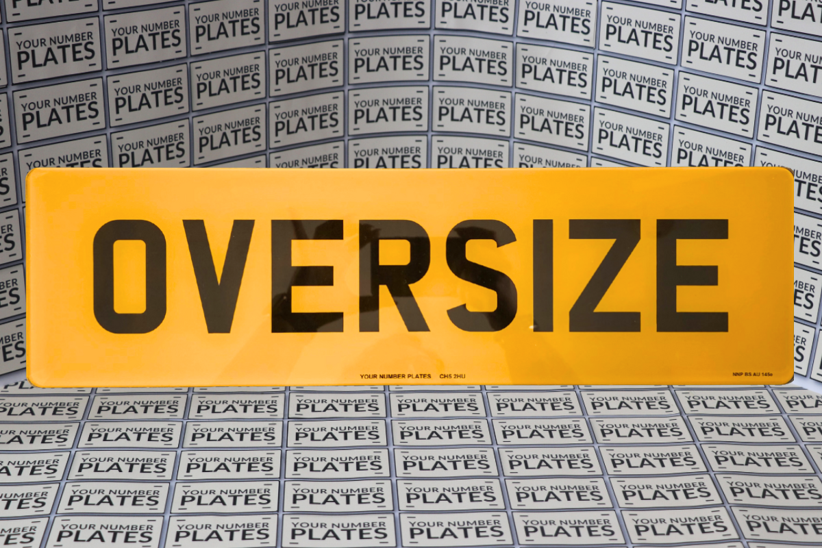 DVLA registered supplier imprint and legal markings on UK number plates