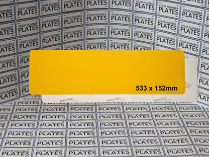Yellow Nikkalite reflective backing 533 x 152mm for oversized rear number plates