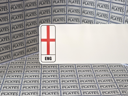 England flag number plate reflective white Nikkalite 520 x 111mm