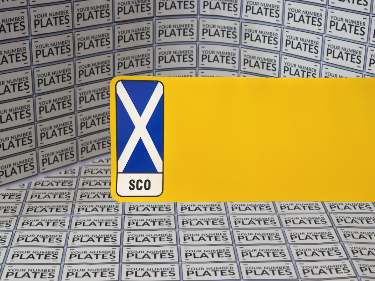 Scotland flag number plate reflective yellow Nikkalite 520 x 111mm