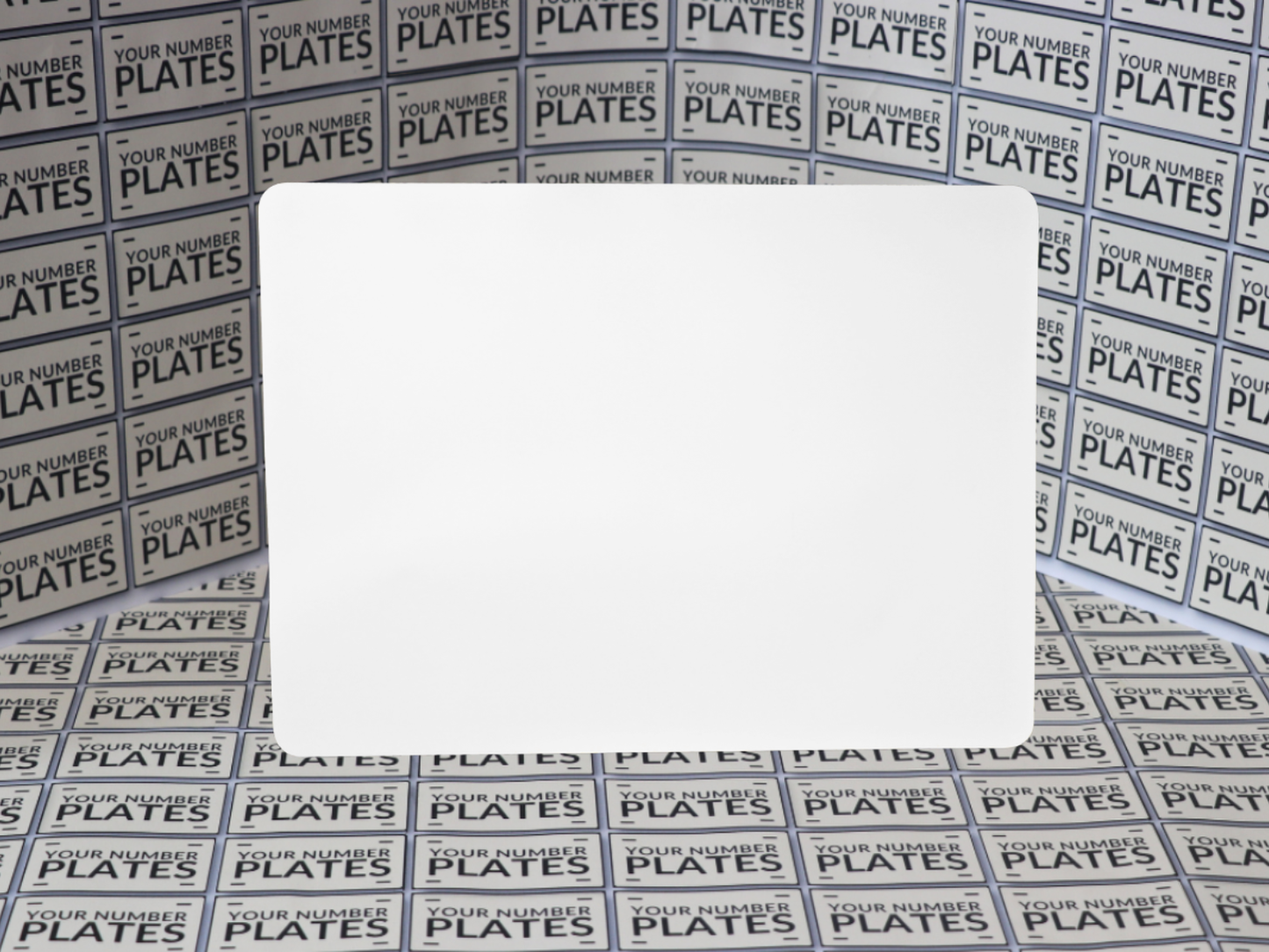 11x8 white reflective number plate backing