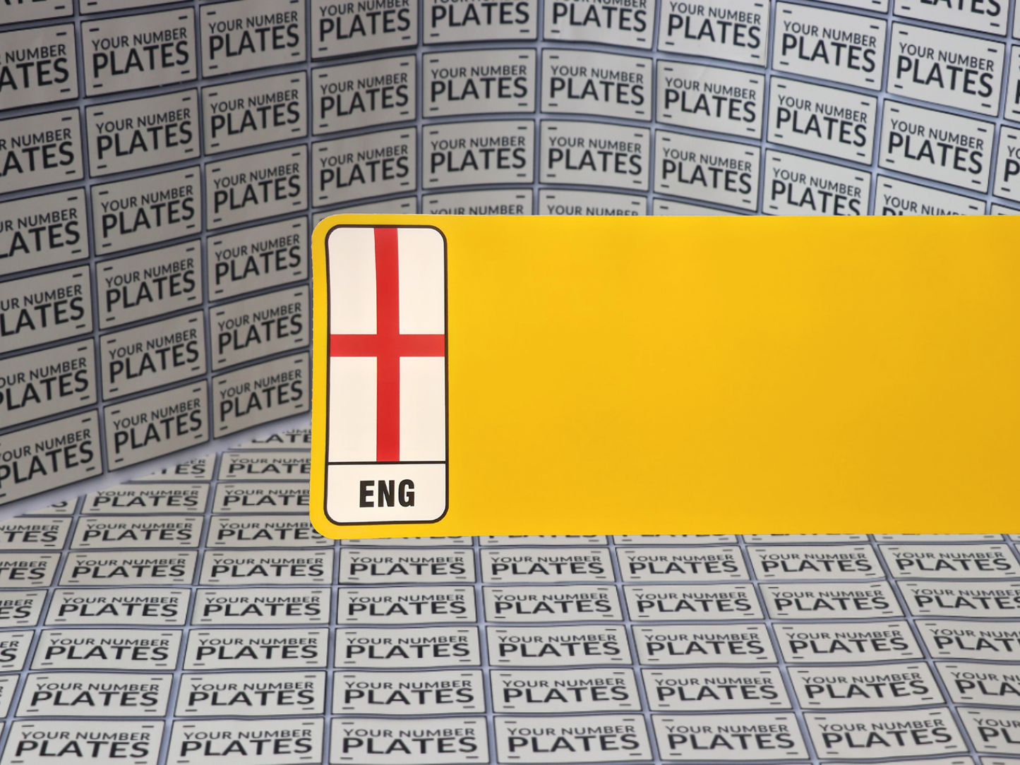 Yellow Nikkalite reflective backing with England flag identifier