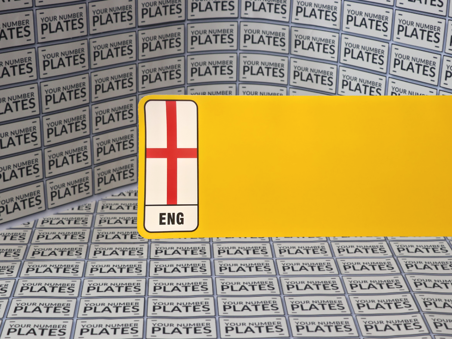 Yellow Nikkalite reflective backing with England flag identifier