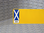 Yellow Nikkalite reflective with Scotland flag identifier for number plates