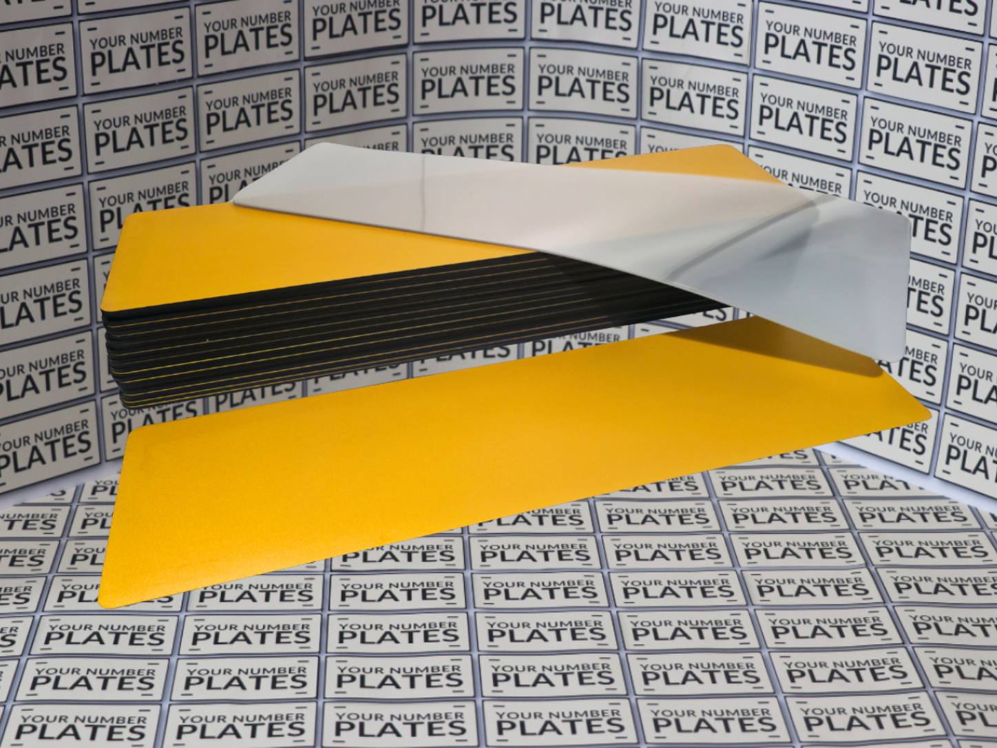 Hiltek oversize rear yellow number plate substrate 533 x 152mm pack of 25