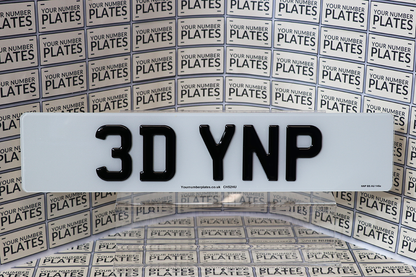 3d Gel front number plate close up