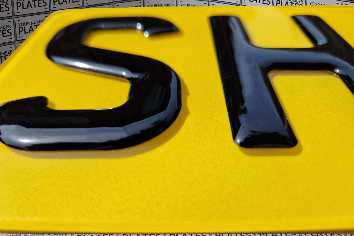 3D Gel  replacement number plate close up