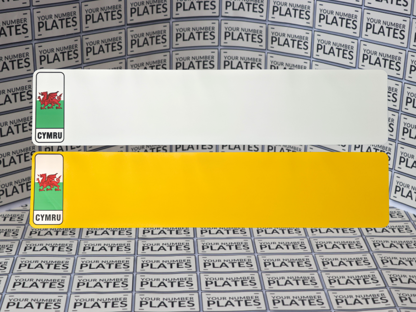 25x Nikkalite number plate reflectives with Wales flag 520 x 111mm zoom
