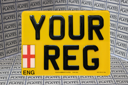 3D gel 11x8 square number plate England St George flag road legal MOT compliant