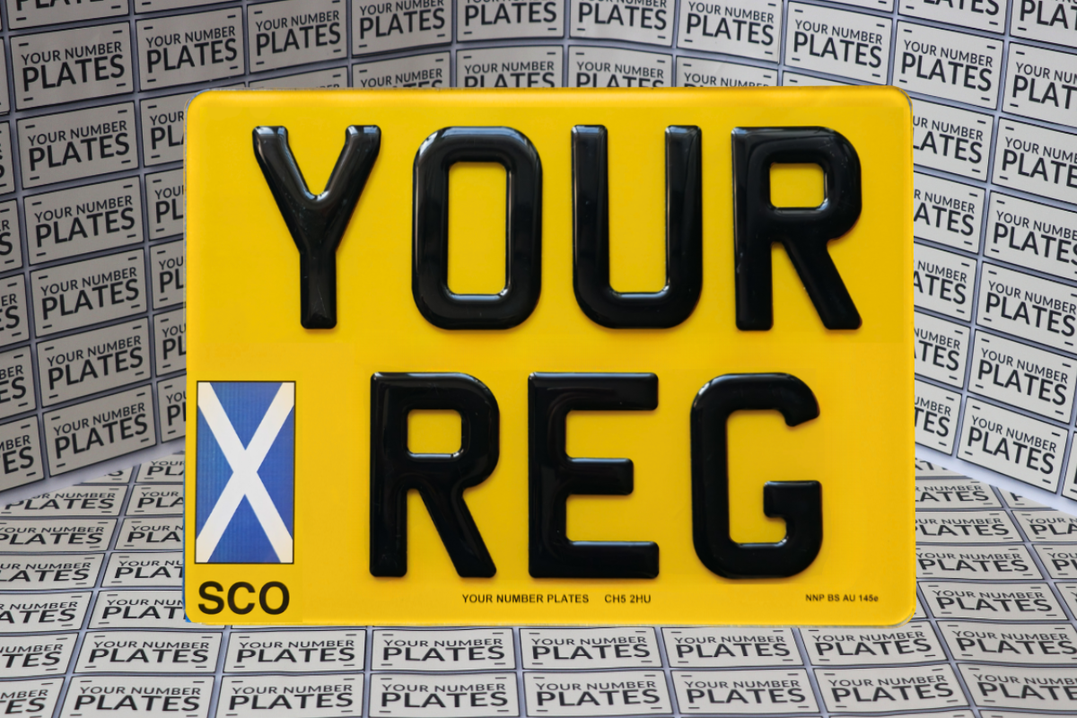 3D gel 11x8 square number plate Scotland Saltire flag road legal MOT compliant