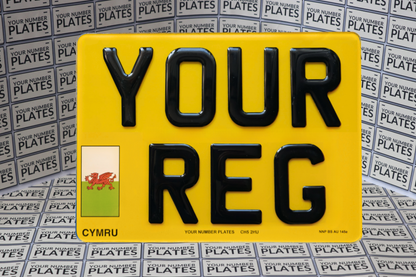 3D gel 11x8 square number plate Wales red dragon flag road legal MOT compliant