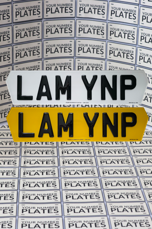 3D Gel Lambo Style Number Plates Set 460x111mm 6 Digits