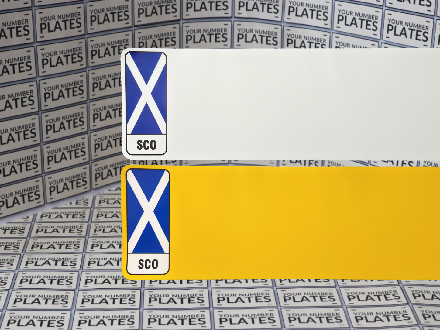 25x Nikkalite number plate reflectives with Scotland flag 520 x 111mm