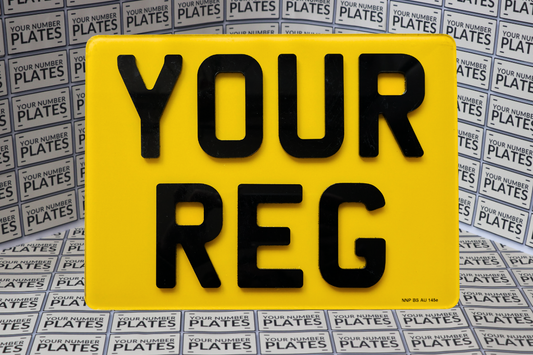 4D 11x8 square number plate plain no flag 3mm acrylic digits road legal UK