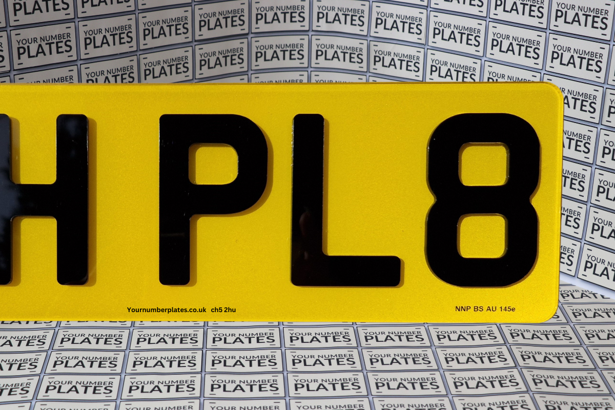 4D Acrylic short plate ear number plate, close up on the 4D digit