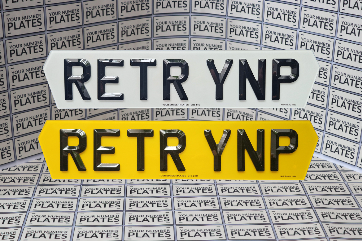 Lambo-inspired 3D retro number plates set (front and rear)