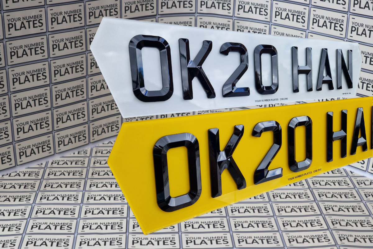 Lambo style retro digits number plates