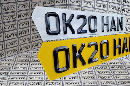 Lambo style retro digits number plates