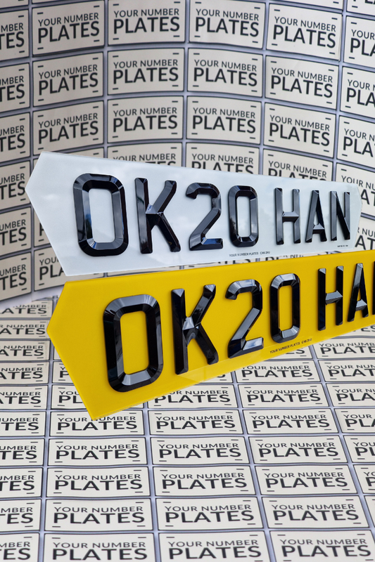 3D retro number plate front view — Lambo style road legal