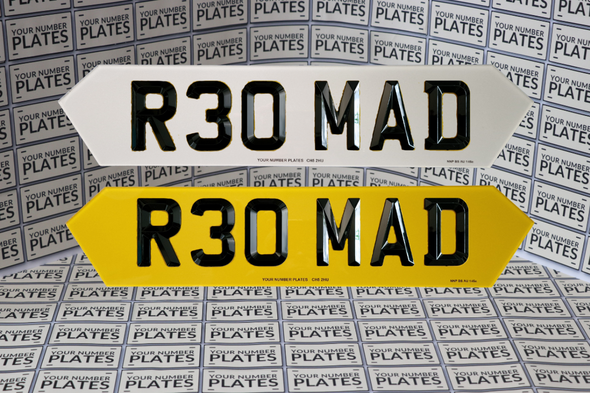 retro bevelled digits hex number plates