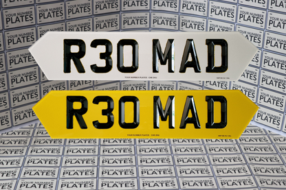 retro bevelled digits hex number plates