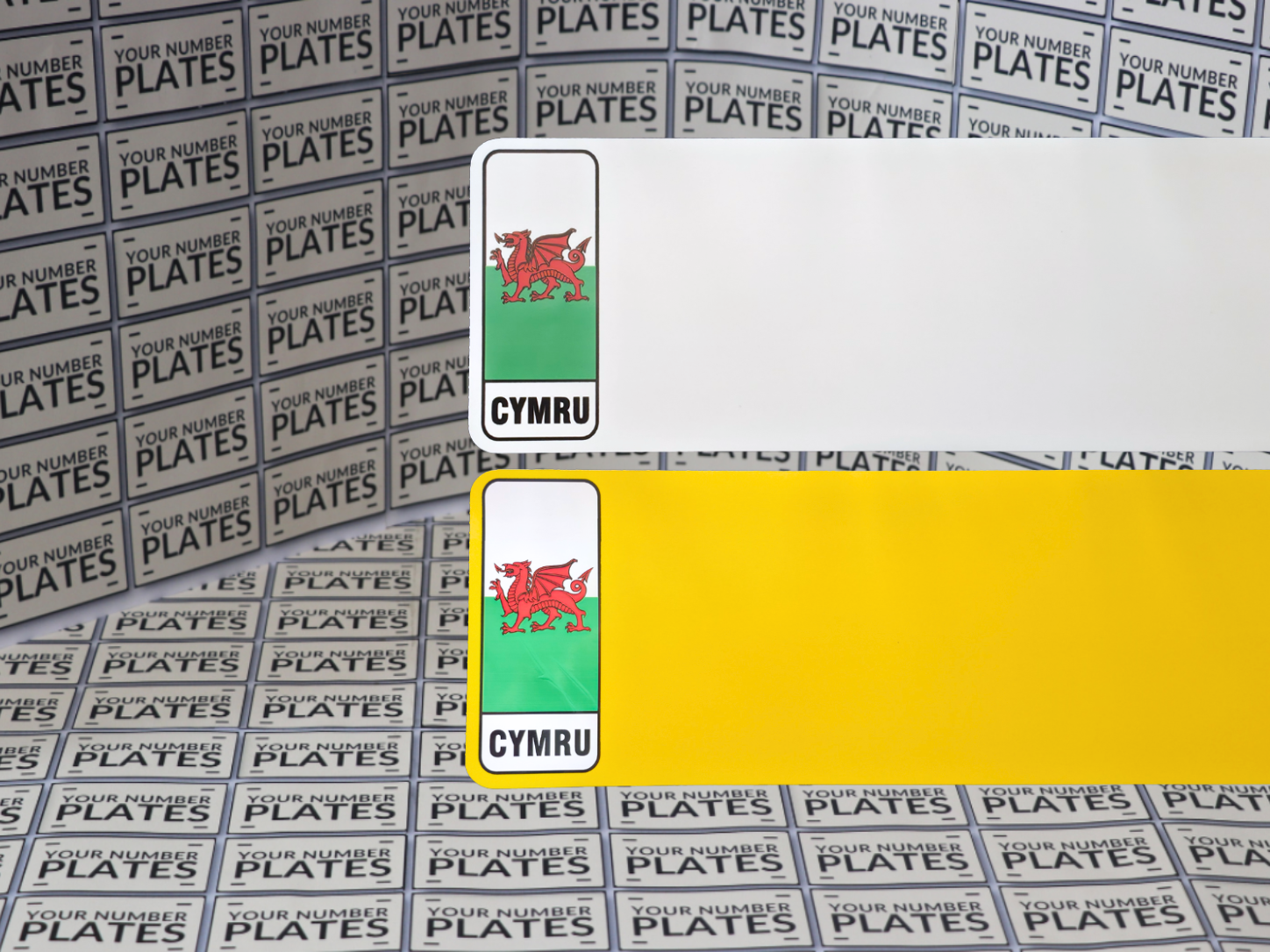 25x Nikkalite number plate reflectives with Wales flag 520 x 111mm