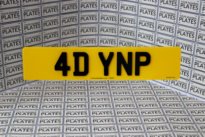 Rear 4D replacement number plate