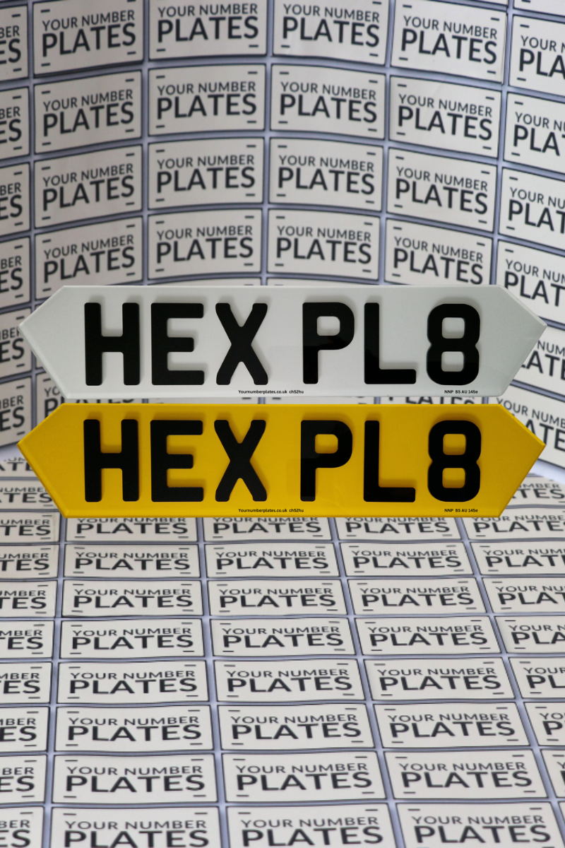 4D 6 digits hex style car number plates 510x111mm