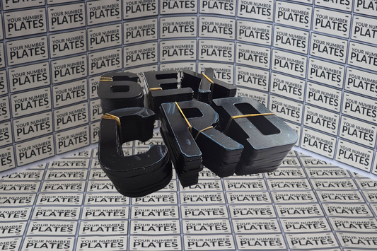 4D 3mm acrylic number plate digits with raised finish