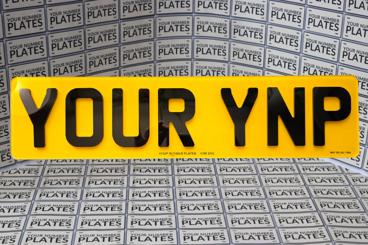 Raised 4D acrylic digits on short car number plates road legal BS AU 145e compliant