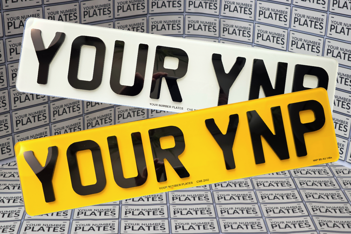 Pair of short 4D acrylic number plates front and rear 465x111mm DVLA registered supplier