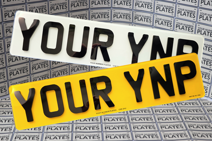 Pair of short 4D acrylic number plates front and rear 465x111mm DVLA registered supplier