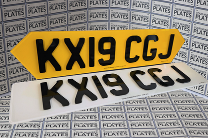 4D Hex Rear, Standard Front Number Plates Set 510x111mm Up To 6 Digits Reg