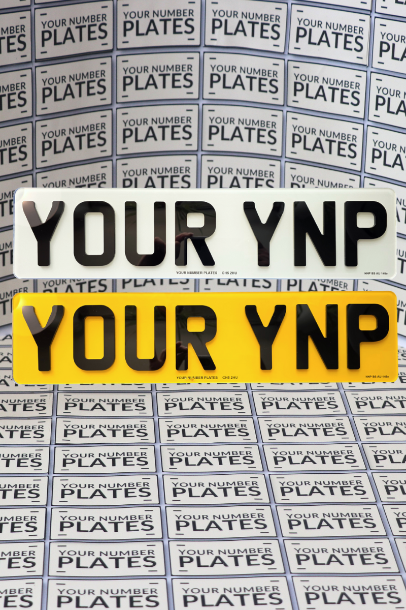 4D acrylic short number plates 465x111mm with raised laser cut digits UK lega