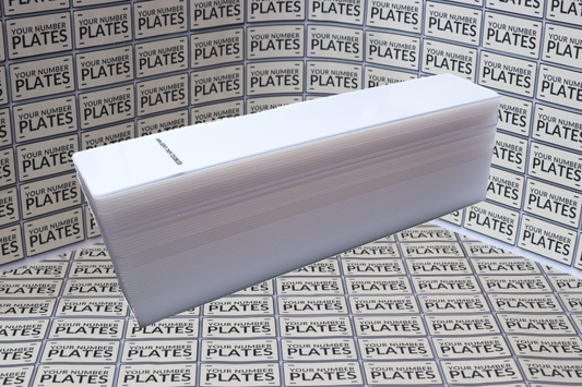 Bevelled edge blank number plate acrylic 520mm x 111mm BS AU 145e