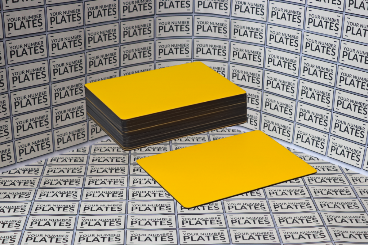 Hiltek square yellow number plate substrate 284 x 210mm pack of 25