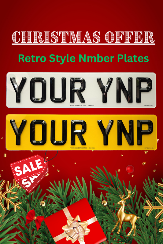Short Retro Bevelled Diamond Number Plates 465 mm – Road Legal UK