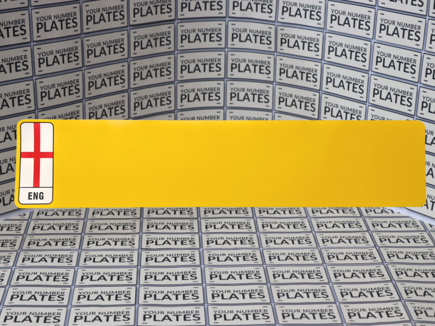 Yellow Nikkalite reflective backing with England flag identifier