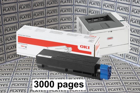 Genuine OKI B432 black toner cartridge 45807102 with 3000 page yield for number plate printing