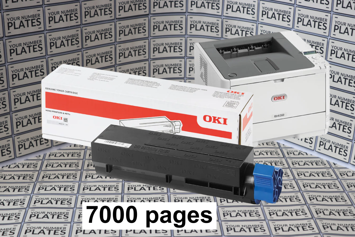 Genuine OKI B432 black toner cartridge 45807106 with 7000 page yield for number plate printing