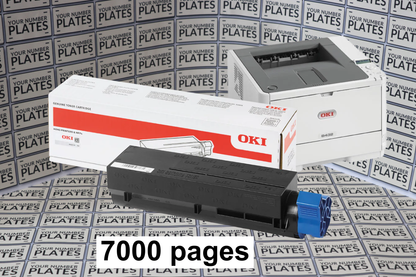 Genuine OKI B432 black toner cartridge 45807106 with 7000 page yield for number plate printing