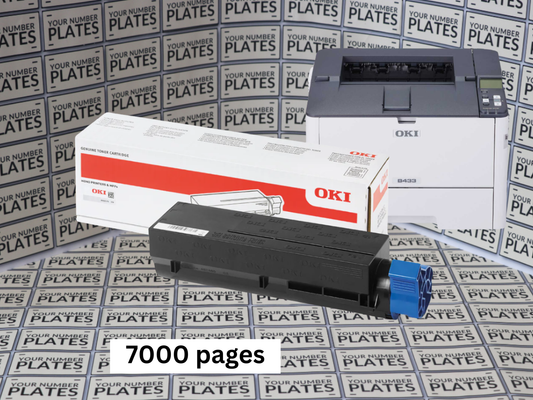 Genuine OKI B433 black toner cartridge 09006237 with 7000 page yield for number plate printing
