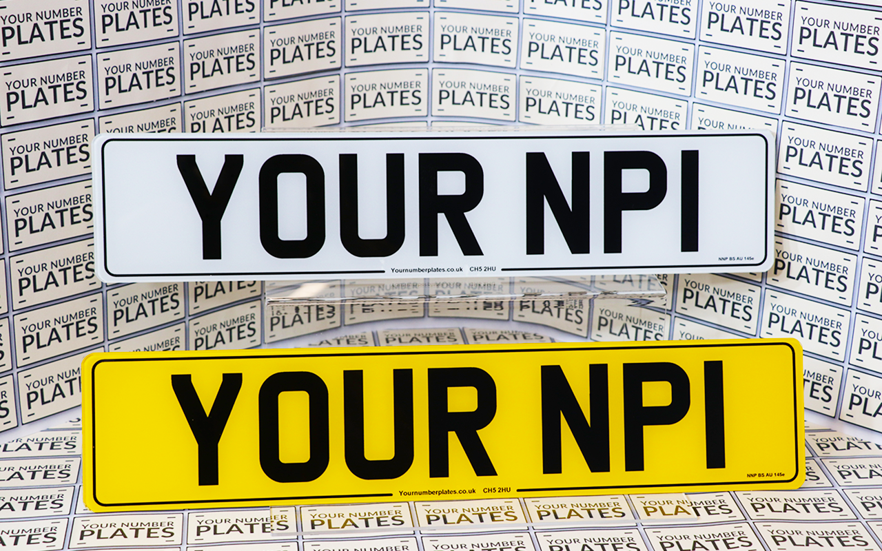 Replacement Standard oblong number plates, pair with a border